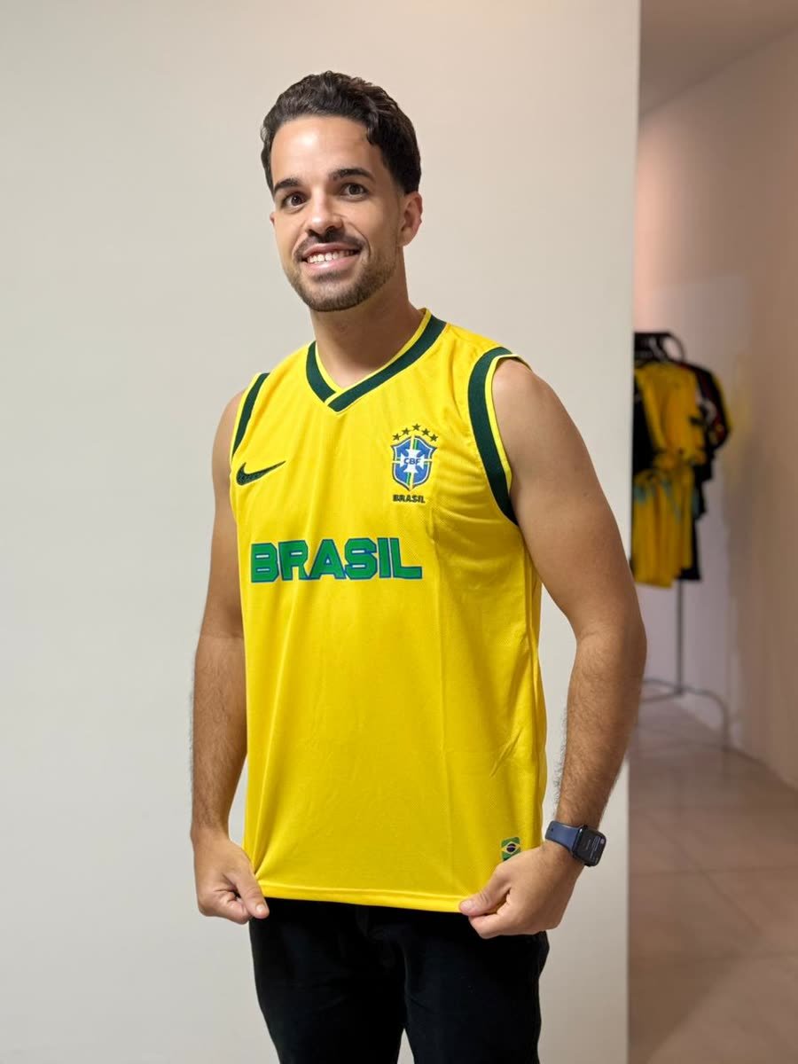 Camisa Nacional Seleção Brasileira — Premium — Masculino — Amarela Basquete