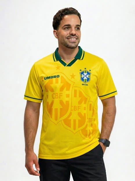 Camisa Retrô Tailandesa Seleção Brasileira — Copa 1994 — Home